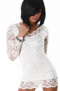 Biała sukienka z gipiury 8