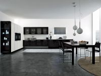 černobílý interiér kuchyně 3