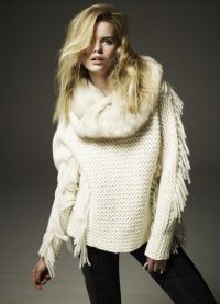 Бял плетен пуловер11