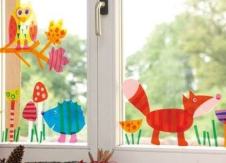 Декорация на прозореца до пролетта в детската градина 16