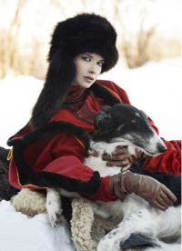 Зимна фотосесия в руски стил 1