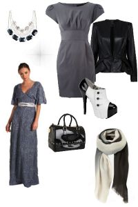 Какво да носите със сива рокля 6