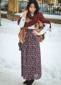 Što nositi s dugom suknjom u zimi2