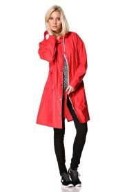 Z czym nosić czerwony płaszcz przeciwdeszczowy 4