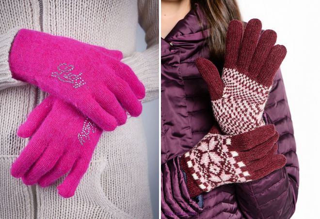 женские трикотажные перчатки