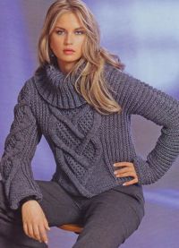 Ženski pleteni pulover 8