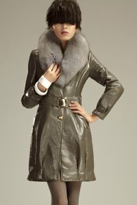 Dámský kožený kabát 4