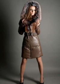 женски кожени палта с козина 8