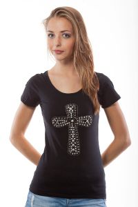 женска тениска с кръстче