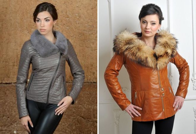  женские кожаные куртки с натуральным мехом