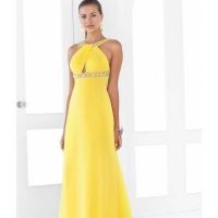 Жълта вечерна рокля 6