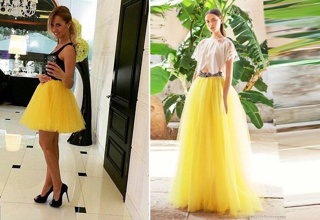 žluté nafukovací sukně