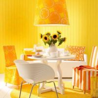 designerski pokój z żółtą tapetą - słoneczny 2