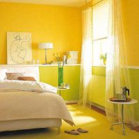 дизайнерска стая с жълт тапет - слънчев 3